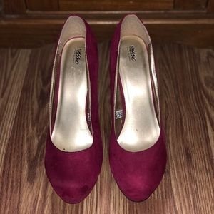 Burgundy suede heels